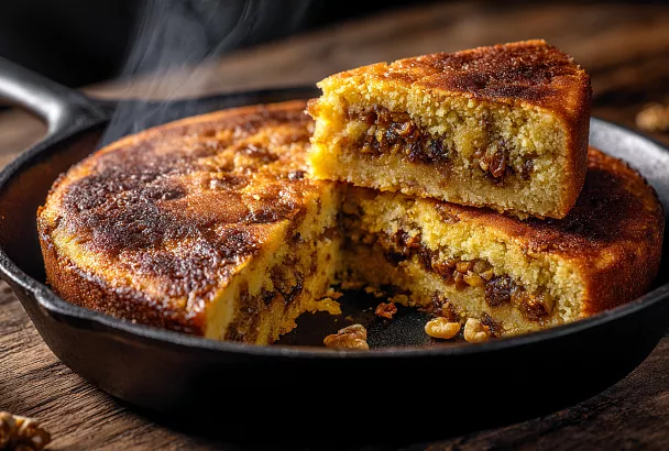 Нереально вкусный пирог на сковороде с финиками и орехами – как дорогой торт, а готовится за 40 минут без духовки