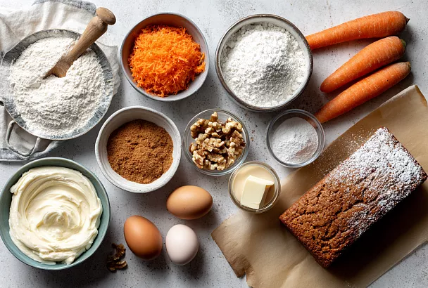 Морковный пирог с орехами и простым кремом: быстро, румяно, по-домашнему