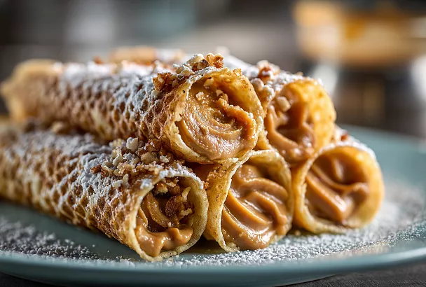 Вафли на сковороде: тонкие трубочки без вафельницы