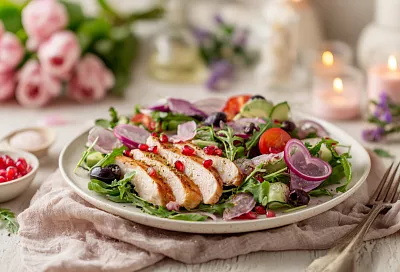 Нежный салат с курицей на День всех влюблённых — самый вкусный и лёгкий