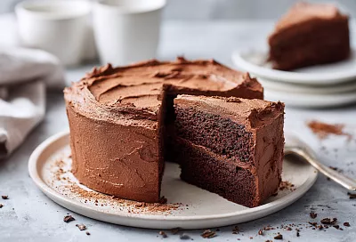 Шоколадный торт без муки и сахара за 20 минут: нежный, низкокалорийный и очень вкусный