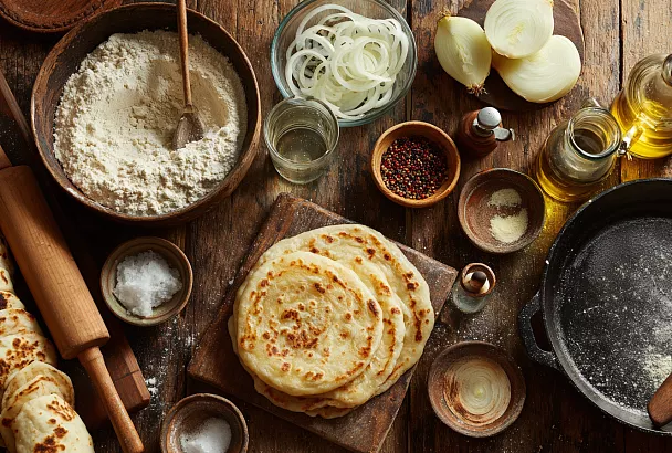 Хрустящие луковые лепёшки: простой и вкусный рецепт из дешевых ингредиентов