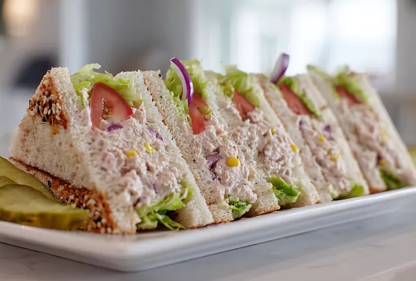 Летний «сэндвич-торт» из тунца: холодная отрада для жарких дней