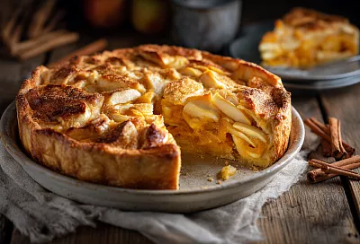 Нежный пирог с яблоками и тыквой – сочный, как шарлотка, но проще в приготовлении