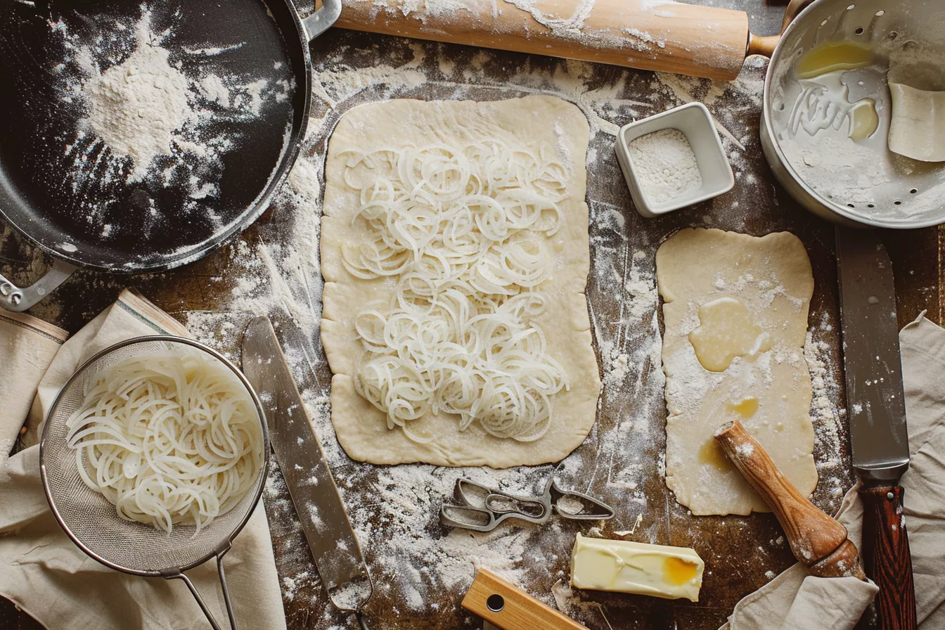 Как сделать котламу дома: тесто на воде, луковая начинка, жарим под крышкой 6–7 минут на медленном огне