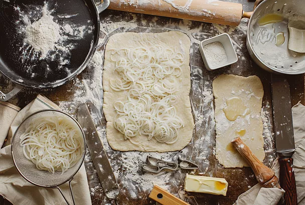 Как сделать котламу дома: тесто на воде, луковая начинка, жарим под крышкой 6–7 минут на медленном огне