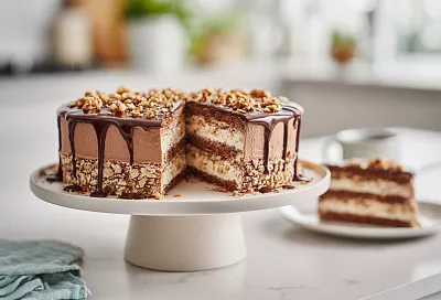 Пеку торт «Маркиза»: нежные коржи с безе и орехами под шоколадно-масляным кремом