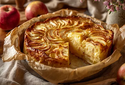 Сочный пирог в духовке из двух яблок — нежный и очень простой