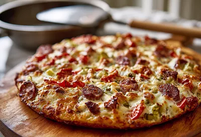 Пицца на сковороде из «остатков после праздников»: быстро, сочно, без духовки