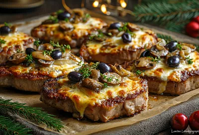 Готовлю отбивные по-царски с луком и грибами: сочные, как шашлык, а сверху целая шапка сыра