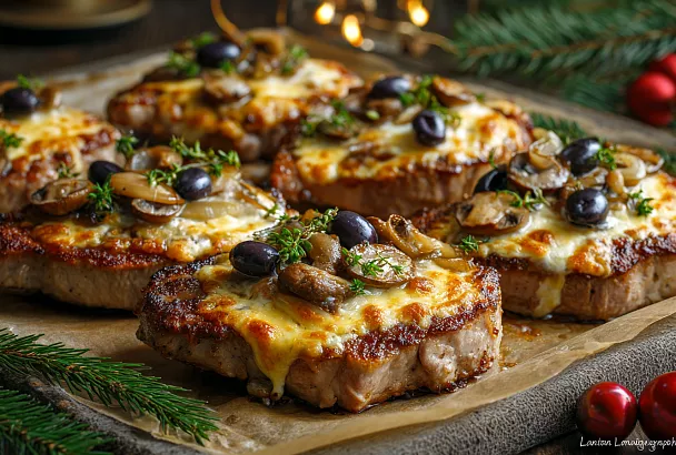 Готовлю отбивные по-царски с луком и грибами: сочные, как шашлык, а сверху целая шапка сыра