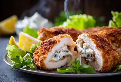 Куриные котлетки с сырной-грибной начинкой от шефа: сочные и нежные, дети в восторге