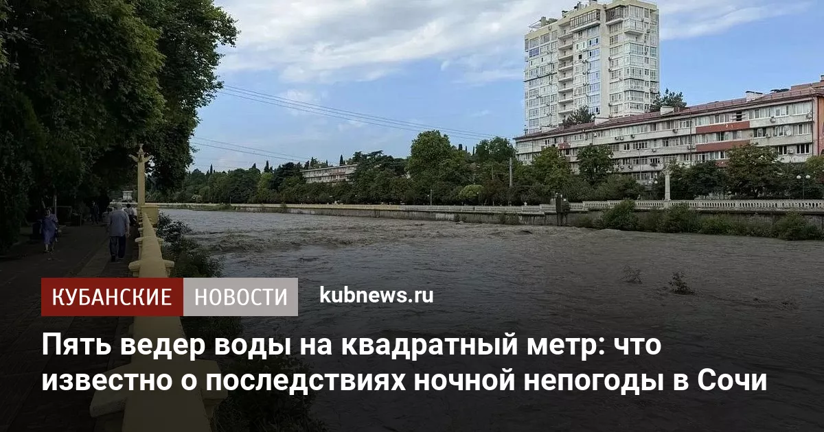 Пять ведер воды на квадратный метр: что известно о последствиях ночной непогоды в Сочи