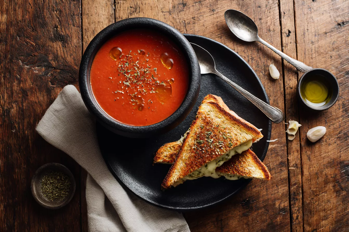 Простой томатный суп с сырным сэндвичем, который хочется готовить снова и снова