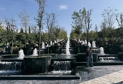 В Краснодаре открыли новый каскадный фонтан