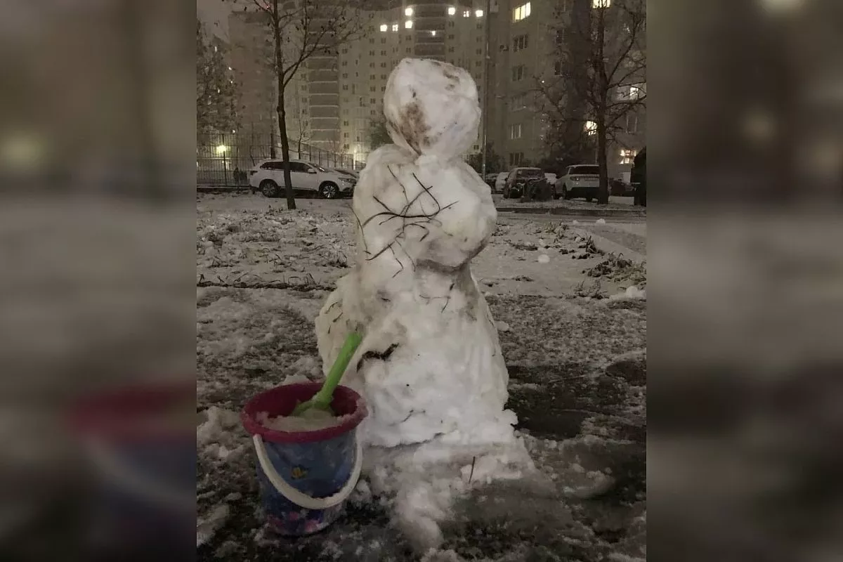 Снег выпал в Анапе.