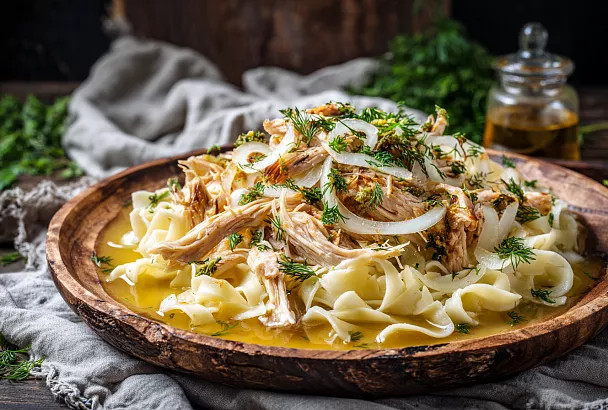 Бешбармак по-домашнему — мясо тает во рту, бульон ароматный, а лапша нежнее шёлка