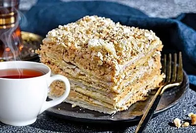 Домашний торт «Наполеон» с лавашом и пудингом: 10 минут на приготовление, мягкость и насыщенный вкус