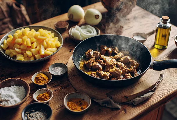 Нежная куриная печень с яблоками: ароматное блюдо за 40 минут