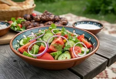 Грузинский салат с особой заправкой: идеальное дополнение к шашлыку