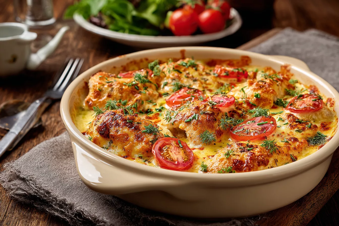Курица под сырно-сметанной заливкой: нежное блюдо из духовки