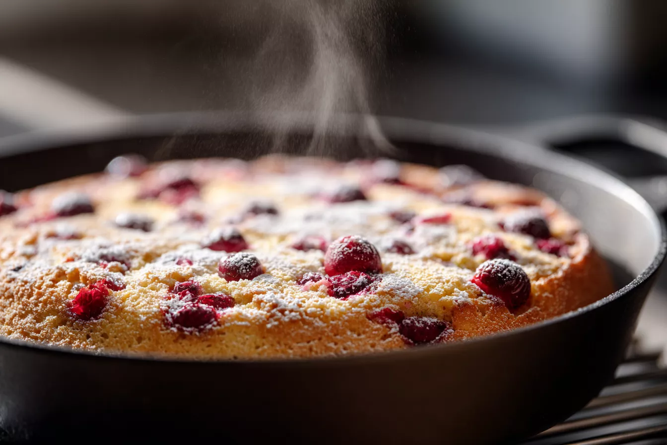 Пирог на сковороде с ягодами: пористый, рассыпчатый, без духовки