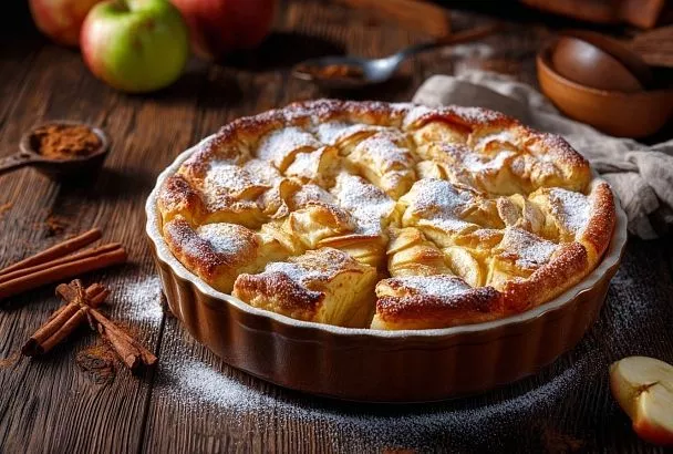 Пышный яблочный пирог без яиц: ароматный и мягкий благодаря мёду
