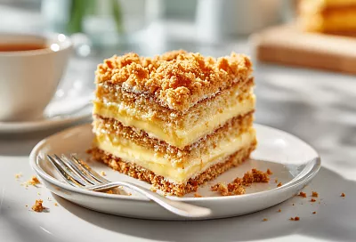 Ленивый торт на сковороде – хрустящие коржи и нежный крем за 30 минут