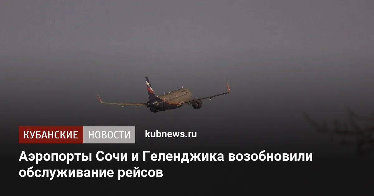Аэропорты Сочи и Геленджика возобновили обслуживание рейсов