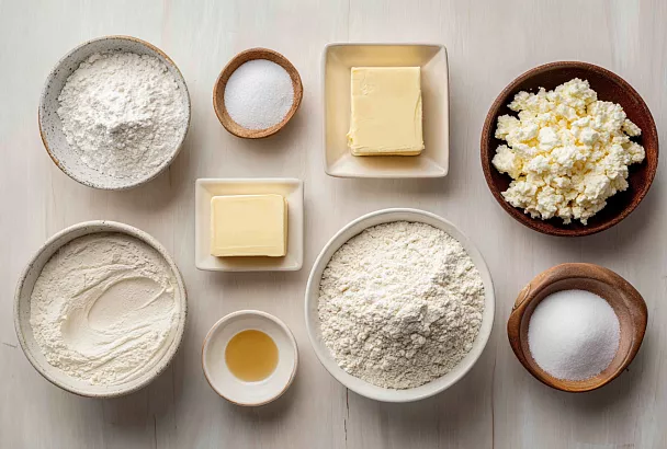 Творожные рогалики с сахарной корочкой – готовятся за 30 минут из очень простых ингредиентов