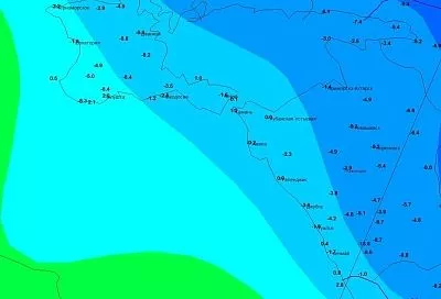 Арктическое вторжение докатилось до берегов Черного моря в Краснодарском крае: опубликована карта температур