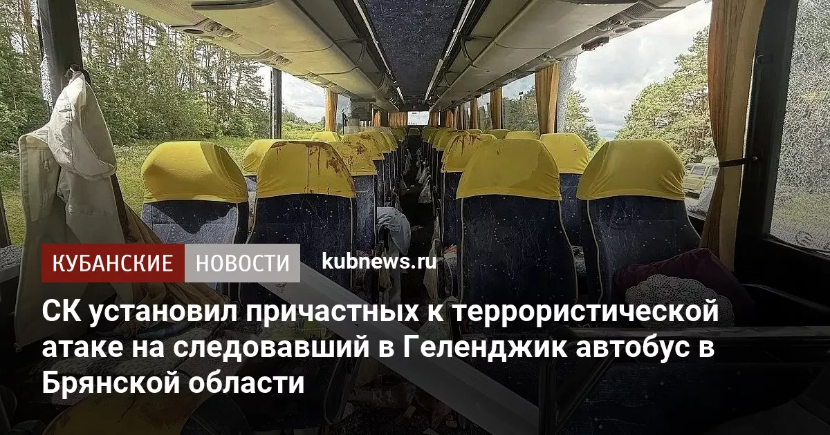 СК установил причастных к террористической атаке на следовавший в Геленджик автобус в Брянской области