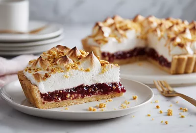 Нежный пирог с вареньем и безе: тает во рту и готовится из продуктов, которые есть у каждого дома