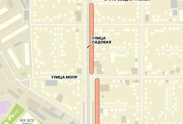 Движение по еще одному участку улицы Садовой в Краснодаре частично ограничили