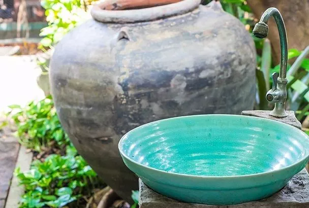 Ставлю глиняный кувшин для полива — и сижу отдыхаю: корни сами находят влагу