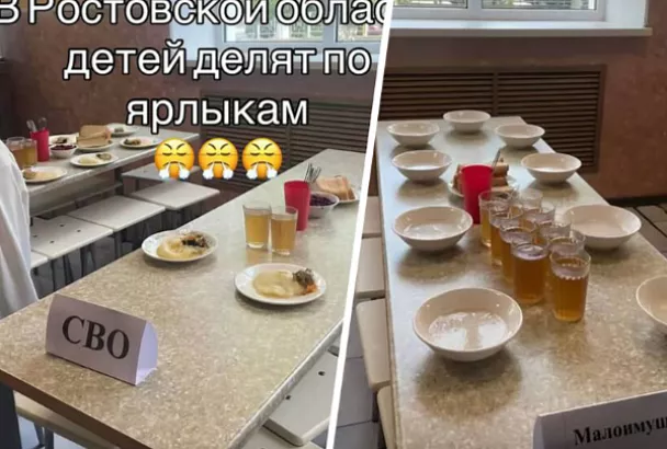 Столы с надписями «Малоимущие» и «СВО» вызвали возмущение в Госдуме