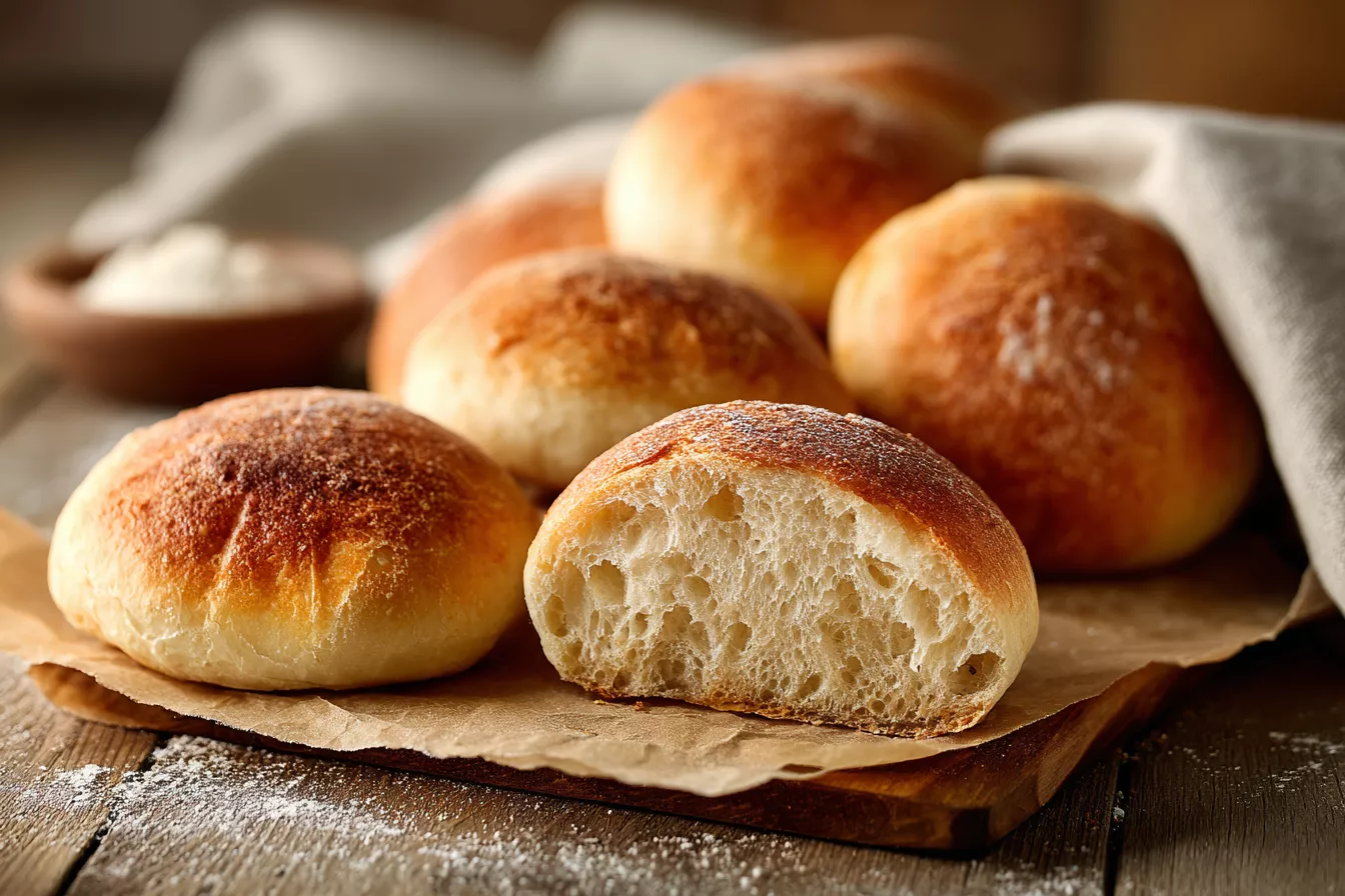 Домашние булочки для сэндвичей стали пышнее магазинных: замесили тесто ложкой, и корочка получилась хрустящей с мягкой серединкой