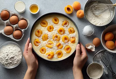 Молочный кекс с фруктами: быстро, просто, к чаю