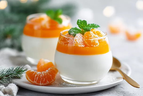 Мандариновая панакотта покорила всех: нежный десерт с ярким цитрусовым вкусом готовится за минуты