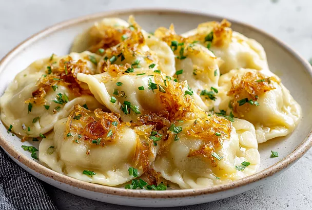 Готовлю постные вареники с картошкой и жареным луком по бабушкиному рецепту: нежные и ароматные 