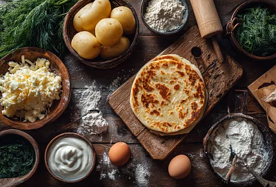 Хычины как в горах Кавказа: сочные лепёшки с картошкой и сыром за копейки