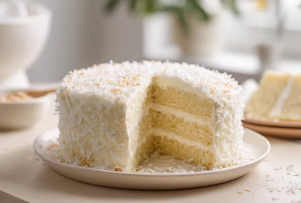 Нежнейший кокосовый пирог без пропитки по методу "три стакана"— тает во рту и готовится без весов