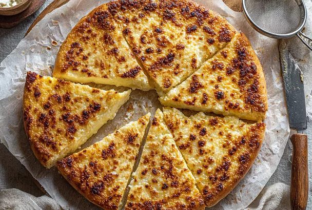Хачапури «бринджула»: нежный сырный пирог на кисломолочном тесте