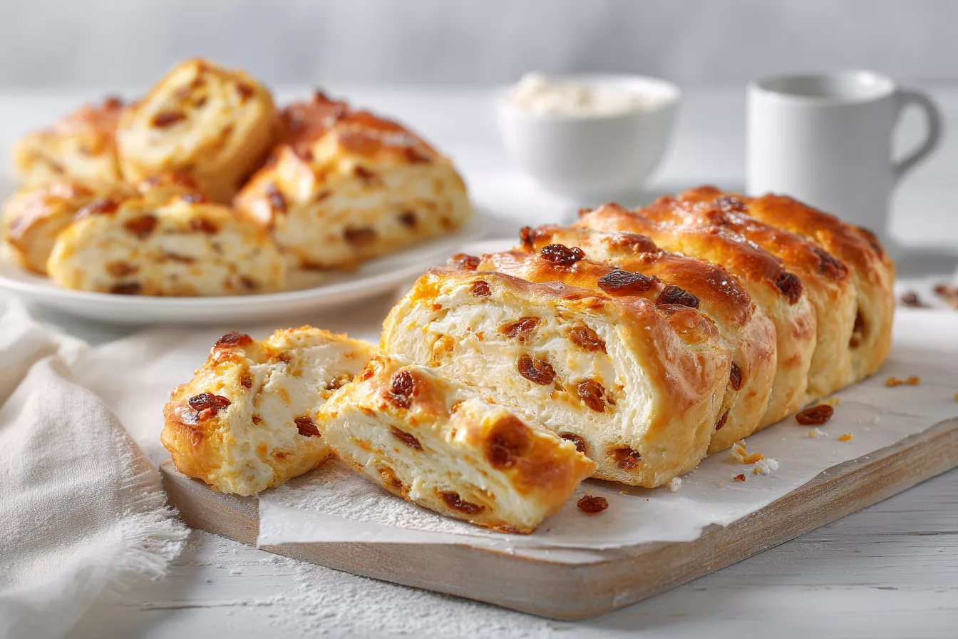 Ленивые сочники с творогом и изюмом – закручиваем рулетом, режем и 30 минут в духовке, нежные как облачко