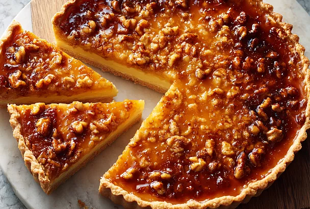 Орехово-карамельный пирог, который исчезает за 10 минут: хрустит, тает во рту, приготовить сможет даже ребенок за 15 минут
