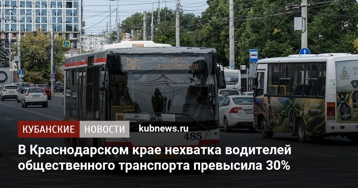 В Краснодарском крае нехватка водителей общественного транспорта превысила 30%