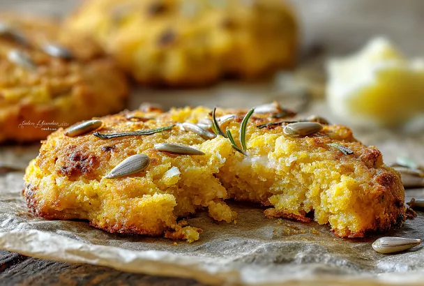 Кукурузные колобки: солёное печенье с сыром, розмарином и семечками