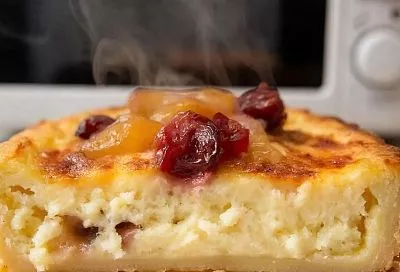 Творожная запеканка в микроволновке: добавил кукурузный крахмал — и получилась нежная, как облако, за 7 минут