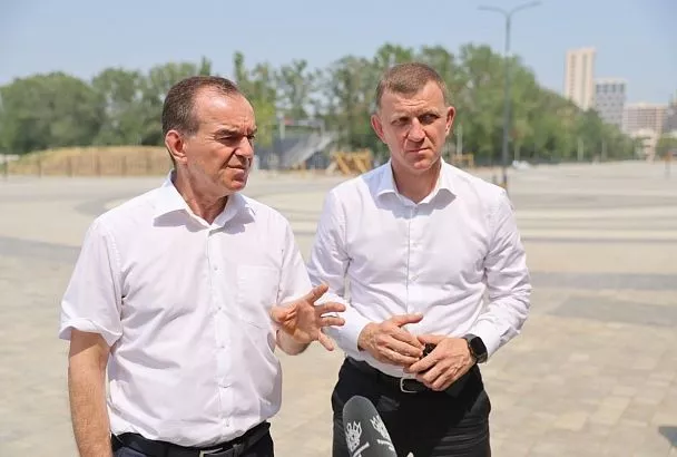 Вениамин Кондратьев посетил строительные площадки социальных объектов в Краснодаре