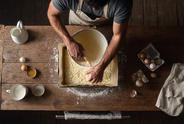 Блины без сковороды: один большой яблочный блин на всю семью